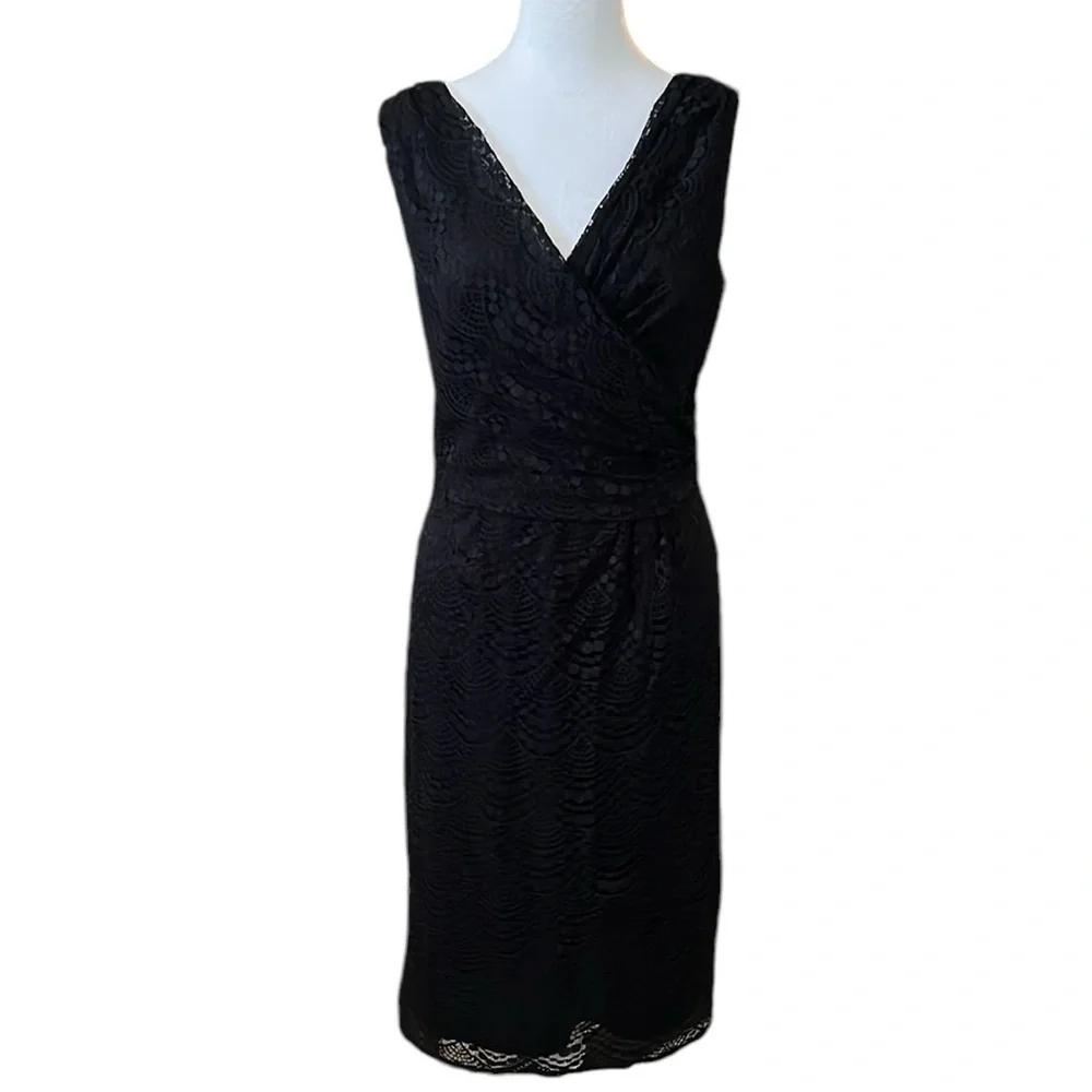 Adrianna Papell Black Lace Dress